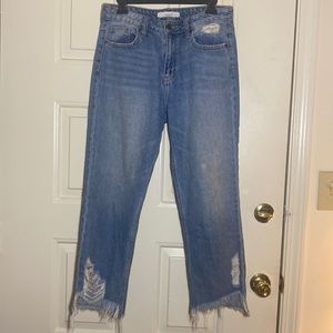 Hidden Jeans High Waist Distressed Bottom